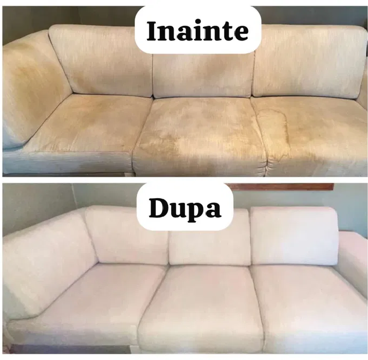 Canapea înainte și după curățare