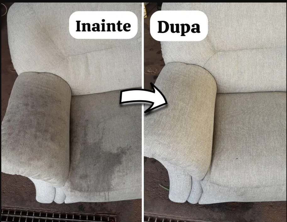 Fotoliu înainte și după curățare