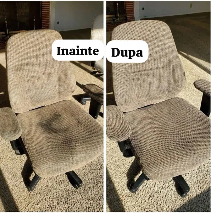 Scaune înainte și după curățare